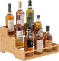 Mufico Liquor Bottle Display Shelf, Coffee Syrup Rack Organizer, Bamboo