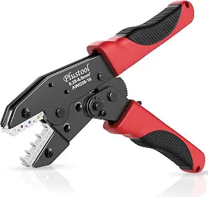 Plustool Crimping Tool for Heat Shrink Connectors AWG26-10, Ratcheting Wire Terminal Crimper - Crimping Pliers - Electrical Crimping Tool