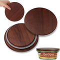 2 Pack Lids for Weck Jars 120mm Opening Dark Acacia Tulip Glass Jar Lid with Silicone Airtight Storage Lids X-Large Reusable Jar Wooden Lids Fits for Weck Jar Models 750