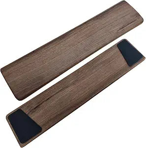 Walnut Wooden Wrist Rest for 75% 80% TKL Keyboard, 14.2-Inch Ergonomic Solid Wood Hand Rest with Non-Slip Base, Stain Resistant Palm Support for Typing & Gaming (14.2 L)