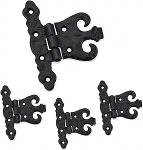 4 Pack 4.5" Antique Cast Iron Vintage Heavy Duty T Hinges
