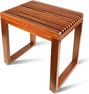 15.7'' Compact Teak Shower Stool, Waterproof Solid Shower Bench Seat