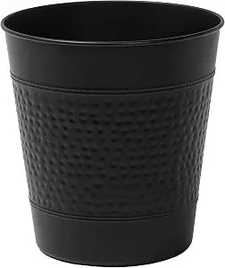 happimess Riley 2 Gal Hammered Steel Bin 10" H, Matte Black