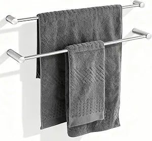 Towel Racks for Bathroom, NEWRAIN 30 inch Double Bath Towel Bar Wall Mounted, Stainless Steel Kitchen Towel Holder, Brushed Nickel Towel Rod Towel Rail Hange