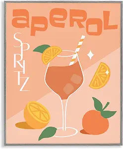 Aperol Spritz Typography Kitchen, 11 x 14 Inch Framed Gicle Print