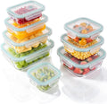 8-Pack Borosilicate Glass Food Storage Containers with Airtight Lids - Microwave, Oven, Freezer Safe, Leak-Proof, BPA-Free - Meal Prep, Baking & Gift Set