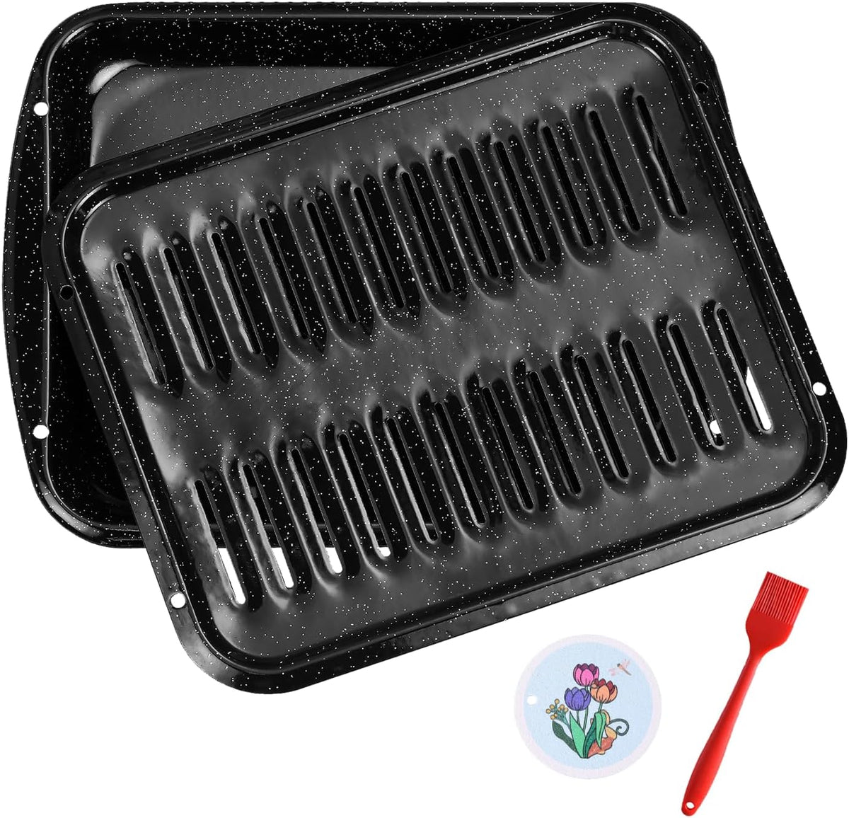 Broiler Pan & Roasting Rack Set Griddle Pan,Oven Safe Tray with Slotted Rack Grill Pan for Healthy Oven Meals Heat Resistant PFOA & PTFE Free Dishwasher Safe
