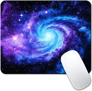 Purple Galaxy Mouse Pads for Desk, 9.5" x 7.9" Small Mousepad for Laptop
