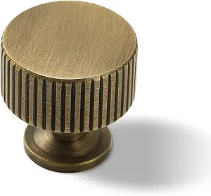 SALISENG Antique Brass Cabinet Knob - Brush Gold Dresser Drawer Knob 2 Pack, Brass Handles for Bathroom Bedroom Closet Wardrobe,Furniture Hardware pulls
