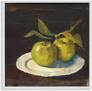 Green Apple Still Life Kitchen, 12 x 12 Inch Framed Gicle Print