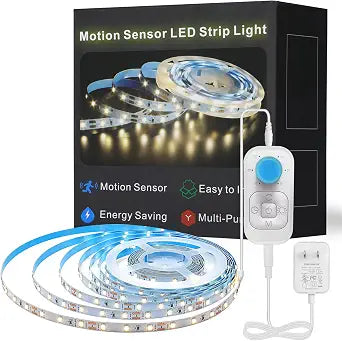 Motion Sensor Led Light Strip - Under Cabinet Lighting with Power Adapter