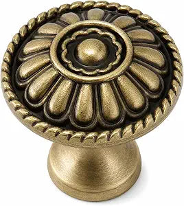 trust4care 4-Pack Antique Brass Kitchen Cabinet Knobs Vintage Drawer Pulls