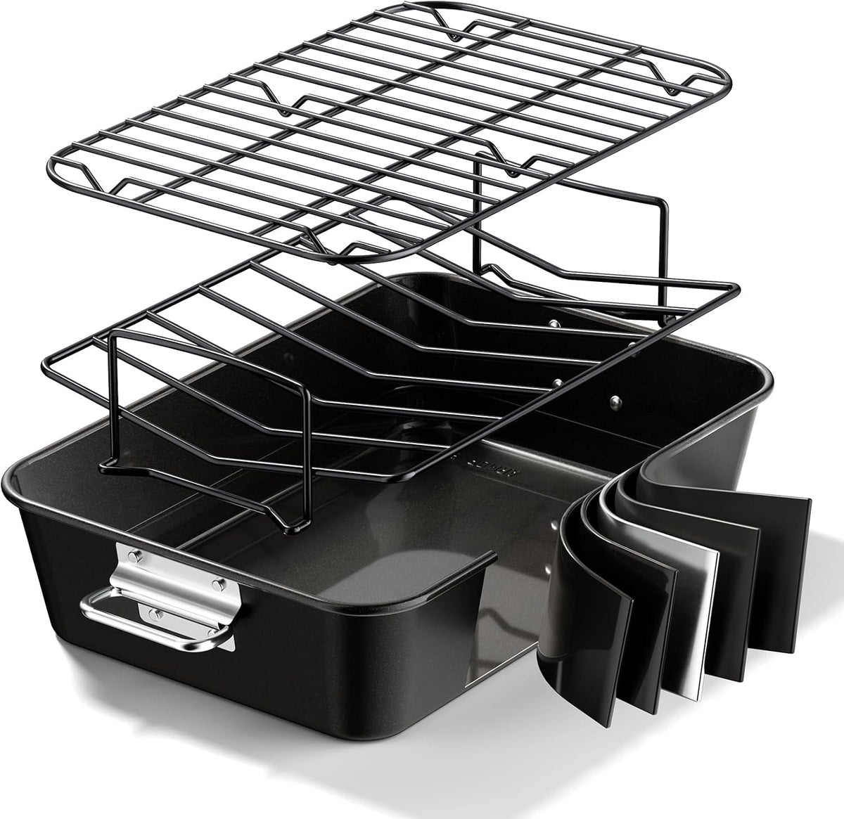 Nonstick Turkey Roasting Pan with 2 Racks, Up to 12 lb Turkey