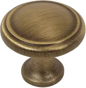 Cosmas 25 Pack 5982BAB Brushed Antique Brass Knob 1-1/8 Inch Diameter