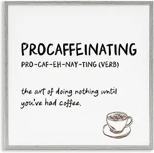 Funny Coffee Definition Kitchen, 17 x 17 Inch Framed Gicle Print
