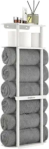 Towel Storage Rack Wall for Bathroom, Camping Chair Holder with Shelves