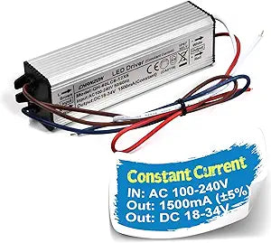 Chanzon LED Driver 1500mA Constant Current 18-39V IP67 Waterproof Aluminium