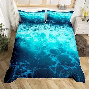 Feelyou Ocean Wave Bedding Set Queen Size for Kids Boys Girls Teens