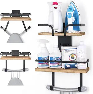 VINAEMO Ironing Board Hanger Wall Mount, 2-Layer Laundry Room Organizer
