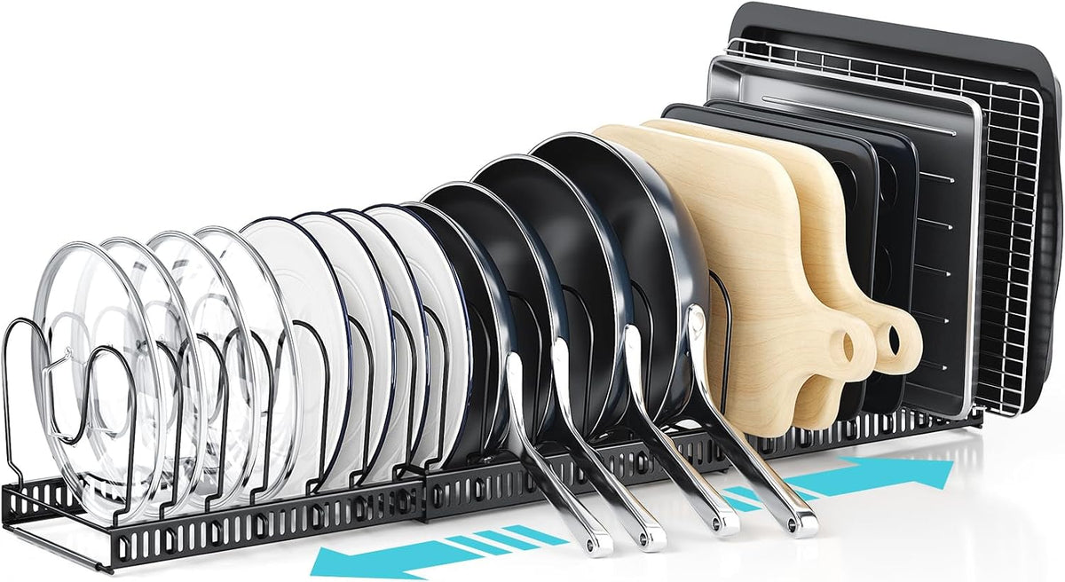 ORDORA Pots and Pans Organizer under Cabinet, 11.8-33.9" 20 Dividers