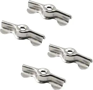 Prime-Line Double Wing Flush Clip, 1-11/16 in. x 3/4 in., Stamped Steel, Nickel (4 Pack)