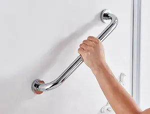 14-Inch Grab Bar for Hotel/Motel/Home Shower Safety, Solid Brass, Polished Chrome, Heavy-Duty Construction Armrest, Bathroom Bathtub Handrail