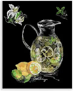 Iced Lemonade Pitcher Kitchen, 11 x 14 Inch Mounted Print on Wall Plaque
