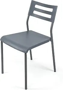 Humble Crew Desk Chair no Wheels, Grey, 16"W x 19"D x 30"H, 200 lbs Max - Lightweight Plastic Chair for Small Spaces - Premium Stackable Minimalist Chair for Office, Dorm, Bedroom, Dining, and More
