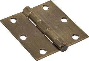 Hillman Antique Brass Steel Square-Corner Mortise Door Hinge, 3-1/2 in