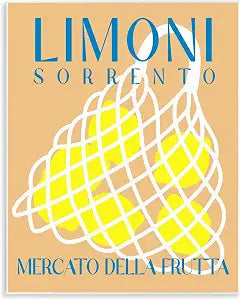 Modern Lemon Fruit Market, 11 x 14 Inch Mounted Print on Wall Plaque