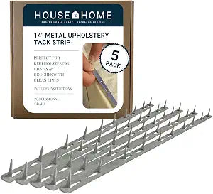 House2Home Metal Upholstery Tack Strip, Reupholstery Kit 14" 5-Pack