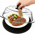 2 in 1 Glass Microwave Splatter Cover with Silicone Mat 10 Inch