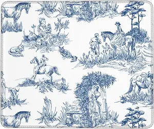 06 Toile Print Mouse Pad, Aesthetic, Blue and White, Small, 8.3 x 10.3 Inches