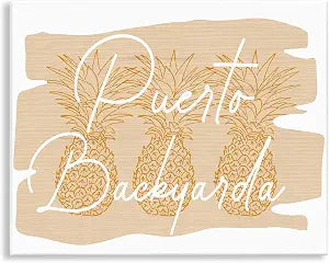 Puerto Backyarda Tropical, 11 x 14 Inch Mounted Print on Wall Plaque