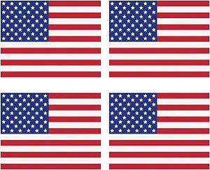 Beistle 4 Piece 10" x 13" Plastic USA American Flag Placemats For Patriotic Theme 4th of July Party, Memorial And Labor Day Table Decorations