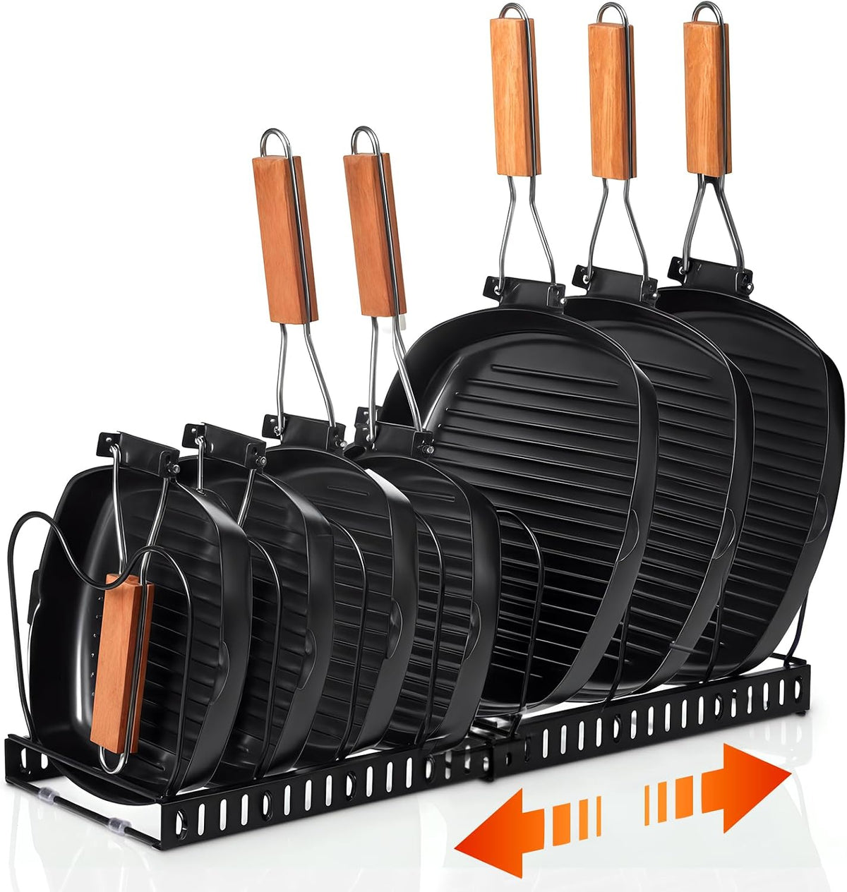 FrutPunch Pots and Pans Organizer,with 10 Adjustable Partitions
