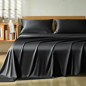 Homiest Black King Sheet Set 4pcs 100% Rayon Derived from Bamboo