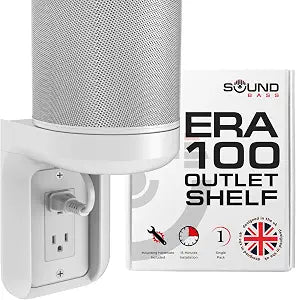 Sound Bass ERA100 Shelf Wall Outlet AC, White, Plug Mount Organizer