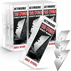 JETMORE 100 Pack Utility Knife Blades, SK5 Box Cutter Blades, Razor Blades
