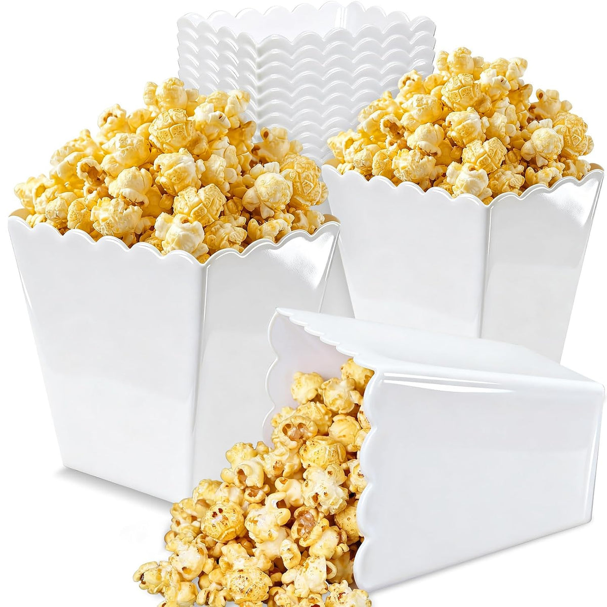 12 Pcs Large Plastic Popcorn Boxes Reusable Popcorn Boxes