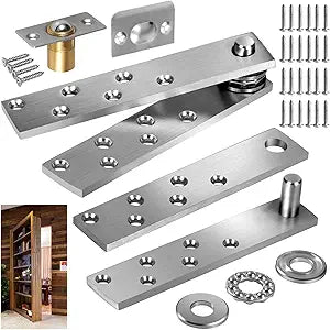 Hidden Door Pivot Hinge Heavy Duty 200LB Wood Door Hardware 2PCS