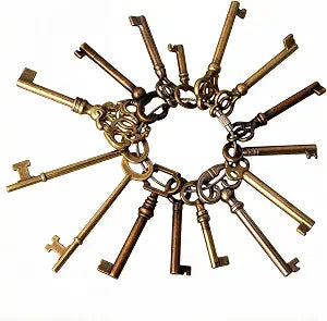 Skeleton Keys Replacement, 15Pcs Most Popular Hollow Skeleton Key Set