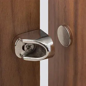 Keenkee 4 Set Magnetic Cabinet Door Catches, Nickel Color