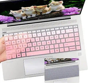 i-Tensodo 2 PCS Keyboard Cover for 14 inch HP Probook 440 445 G8 G9 G10, HP Probook 640 G7 G8, HP Probook 14 Laptop Protective Accessories-OPink+Clear