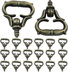 Piutouyar 20 Pcs Mini Pull Handles, Bronze Self-Tapping Screws Knobs