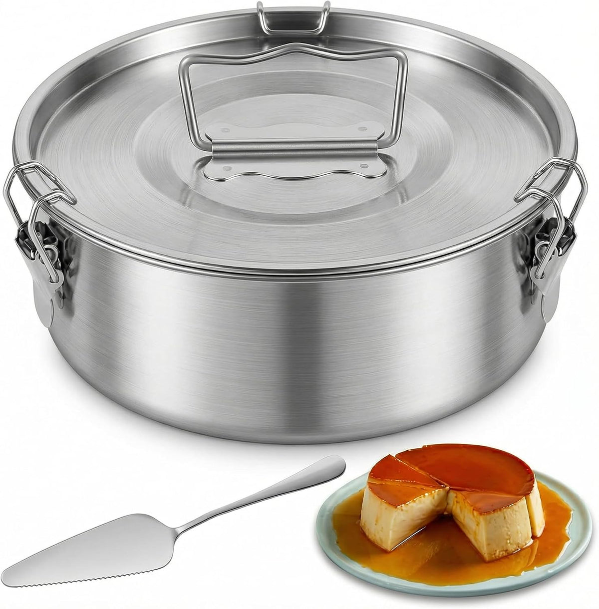 304 Steel Flan Mold, Flan Pan Baking Mold for Baking Pastry, Cake - Send Goods From Local Warehous