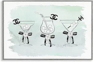 Classy Fashion Drinks Glam, 12 x 18 Inch Framed Gicle Print