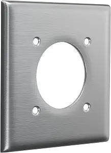 TayMac WSS2-2 Stainless Steel 2-Gang Standard Single Receptacle 2.15 in. Wall Plate WSS2-2, Outlet Cover Wall Plate with Screws, 1-Device Electrical Outlet Cover Plate