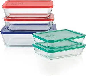 Pyrex Simply Store (5-Pack) Large Glass Food Storage Containers Set