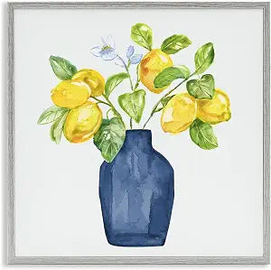 Lemon Tree Planter Still Life, 12 x 12 Inch Framed Gicle Print